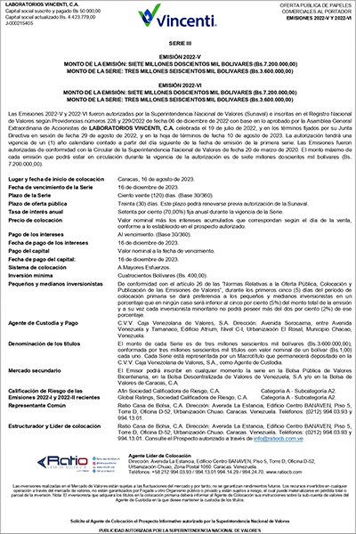 2022 Aviso de Prensa Serie III Vincenti E2022 V y VI Express Miniatura