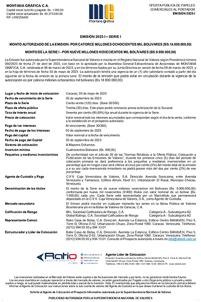 2023 Aviso de Prensa Serie I Montana Gráfica E2023 I Miniatura