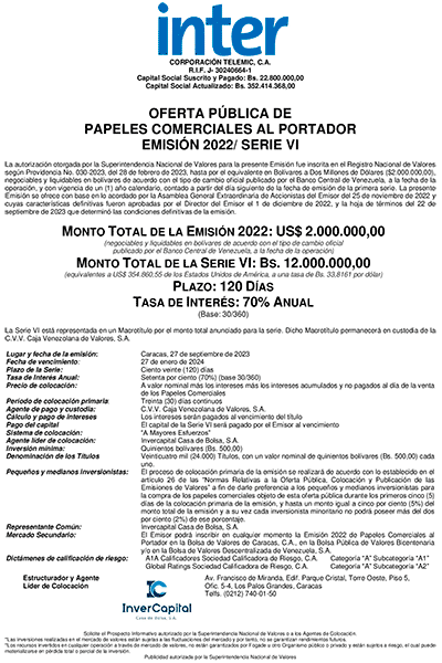 Aviso de Prensa Emisión 2022 Serie-VI Miniatura