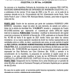 Convocatoria Asamblea Ordinaria de Accionistas | Per Capital Sociedad Administradora de Entidades de Inversión Colectiva, C.A. Miniatura