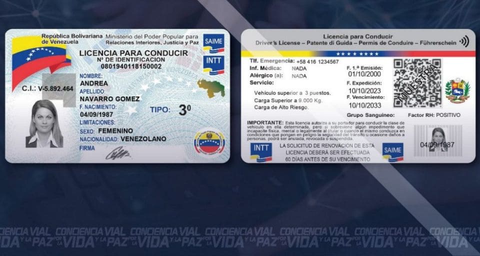 Nuevo formato licencia para conducir.
