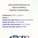 Portada 2025 Aviso de Prensa Serie II Calox E2025-I y 2025-II