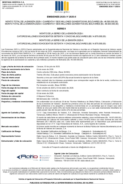 Portada Montana Gráfica | Oferta Pública de Papeles Comerciales Emisiones 2025-I y 2025-II. Serie II
