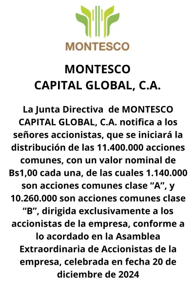 Portada Aviso Oferta Publica Montesco Capital Global 2025 marzo 26