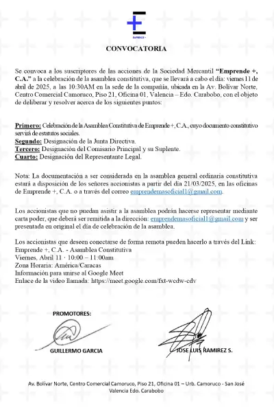 Portada Aviso de Prensa Asamblea Constitutiva 2025 Abril 11