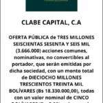 CLABE CAPITAL, C.A | Oferta Pública de Acciones