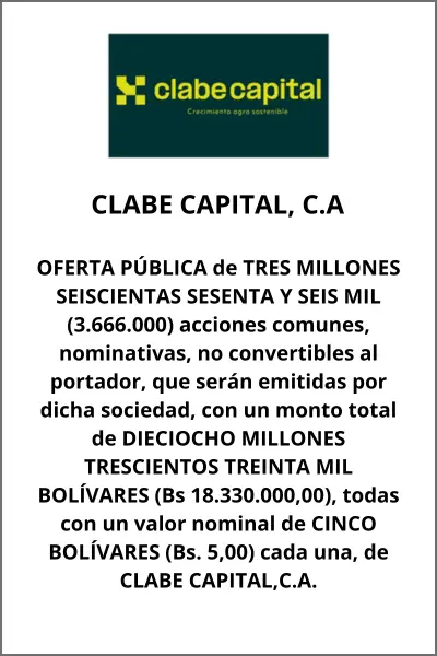 CLABE CAPITAL, C.A | Oferta Pública de Acciones