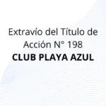 Portada Club Playa Azul Título extraviado acción No. 198