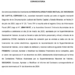 Portada Rendivalores Fondo Mutual de Inversión de Capital Cerrado, C.A. | Convocatoria Asamblea General Ordinaria de Accionistas #28Mar 2025
