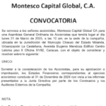 Portada Montesco Capital Global, C.A. | Convocatoria Asamblea General Ordinaria de Accionistas #31Mar 2025