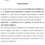 Portada El Roble de las Carnes, C.A. | Convocatoria Asamblea General Extraordinaria de Accionistas #7Abr 2025