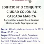 Portada Convocatoria de Asamblea Cascada Magica 6Sep 2025