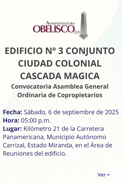 Portada Convocatoria de Asamblea Cascada Magica 6Sep 2025