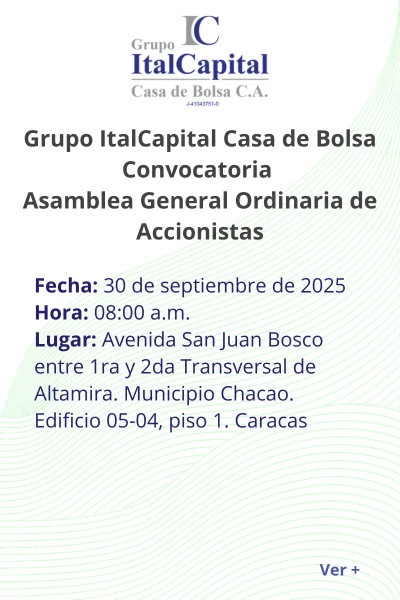Portada Convocatoria de Asamblea Grupo ItalCapital 30 Sep 2025