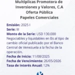 Multiplicas Promotora de Inversiones y Valores | Oferta Pública de Papeles Comerciales Totalmente Garantizados. Emisión 2025-I Serie III