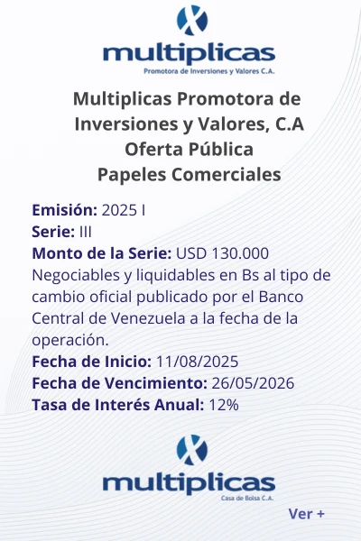 Multiplicas Promotora de Inversiones y Valores | Oferta Pública de Papeles Comerciales Totalmente Garantizados. Emisión 2025-I Serie III