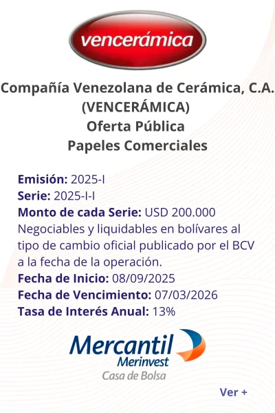 Portada Oferta Pública PPCC Vencerámica Emisión 2025-I Serie 2025-I-I