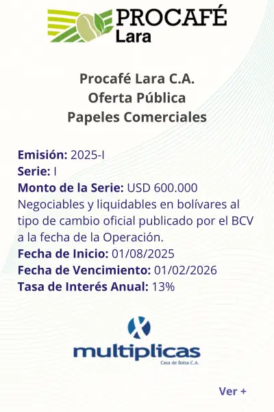 Portada Procafé Lara Papeles Comerciales Emisión 2025 Serie I