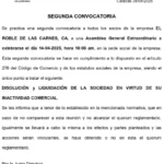 Portada El Roble de las Carnes, C.A. | Segunda Convocatoria Asamblea General Extraordinaria de Accionistas #14Abr 2025