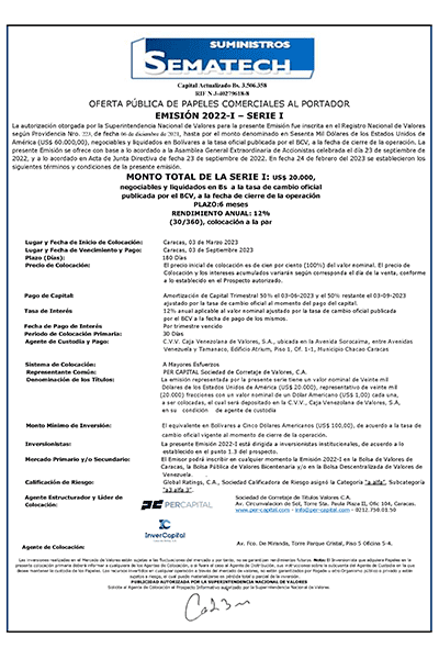 Sematech Aviso de Prensa PPCC Emision 2022 I Serie I Miniatura